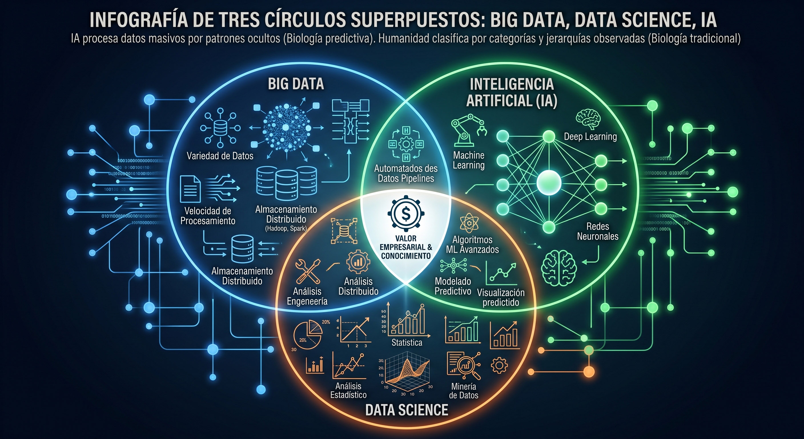 Diferencias y conexiones entre Big Data, Data Science e Inteligencia Artificial