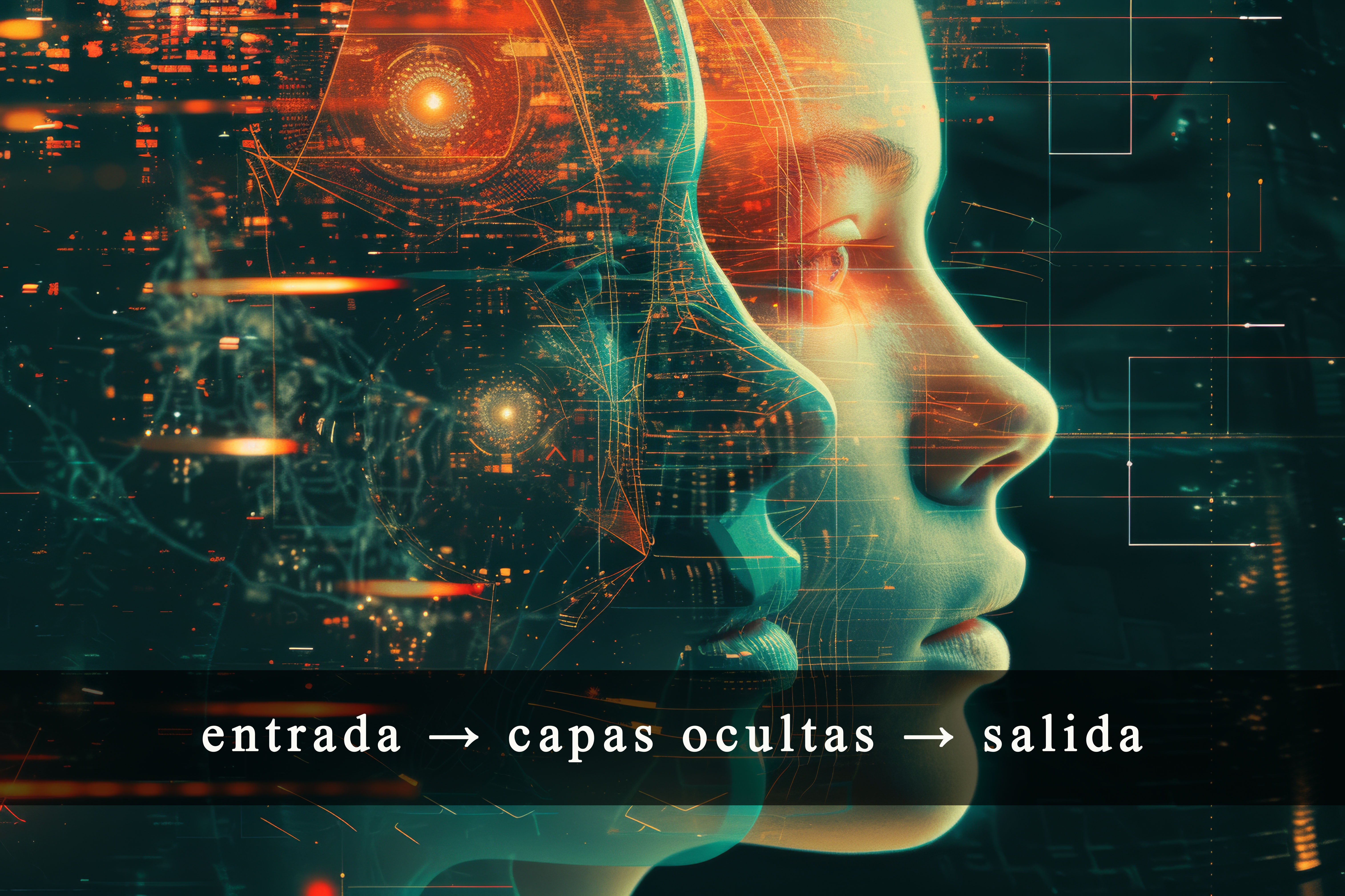 Funcionamiento de una neurona artificial con pesos, sesgo y función de activación